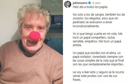 El posteo que Julieta Novarro compartió en Instagram para el Día del Padre