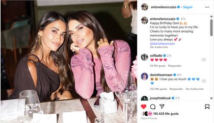 El posteo que la empresaria le dedicó a su mejor amiga (Foto: Captura Instagram @antonelaroccuzzo)