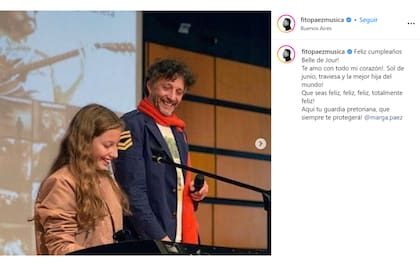 El posteo que le dedicó Fito Paéz a Margarita por su cumpleaños