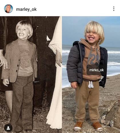 El posteo que Marley hizo en Instagram, donde hizo alusión al parecido de su hijo con él