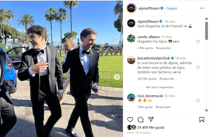 El posteo que realizó Alpine en su cuenta de Instagram con la imagen de sus pilotos