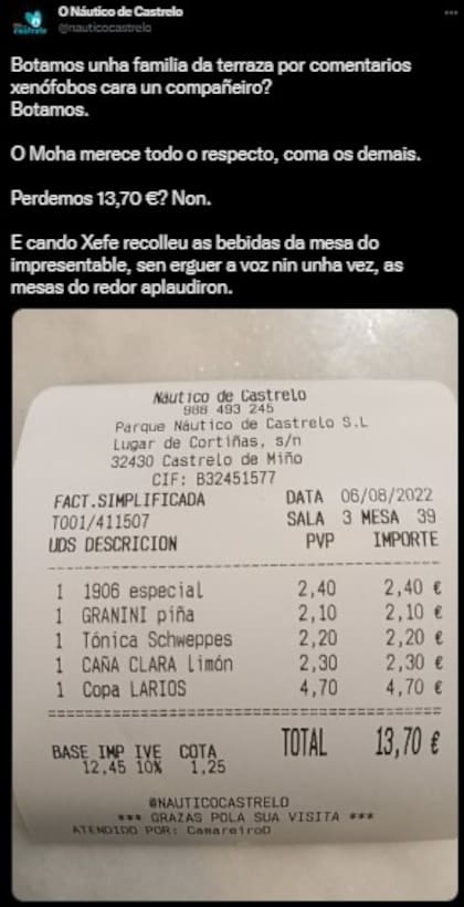 El posteo que se viralizó desde la cuenta del restaurante.