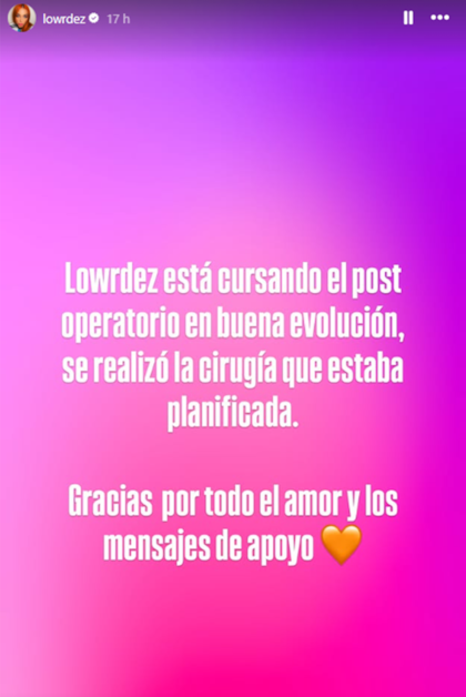 El posteo realizado por el entorno cercano de la artista en su cuenta de Instagram