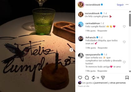 El posteo romántico de Rocío Robles