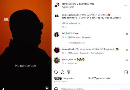 El posteo sobre el anuncio del encuentro entre Pedro Rosemblat y el Indio Solari