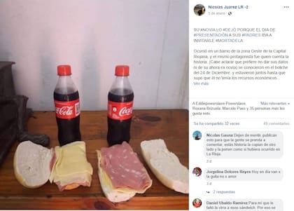 El posteo sobre el sándwich de mortadela que se hizo viral