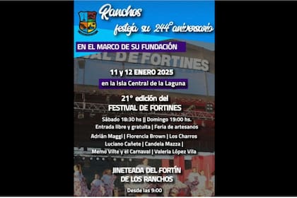 El posteo sobre las actividades por el aniversario fundacional de Ranchos