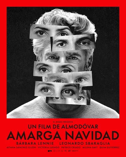El póster de Amarga Navidad, la nueva película de Pedro Almodóvar protagonizada por Sbaraglia y Bárbara Lennie