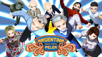 El póster de Argentina Pelea, el juego en el que los candidatos pelean entre sí