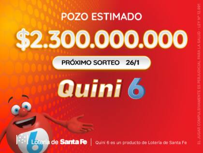 El pozo del Quini 6 para el sorteo de este domingo 26 de enero