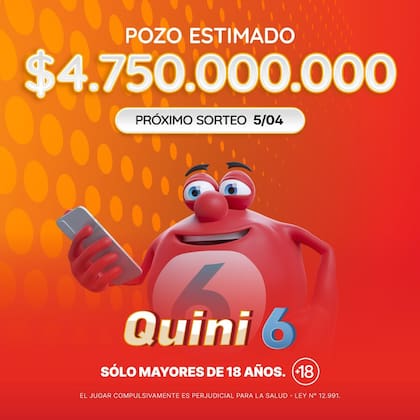 El pozo del sorteo del Quini 6 de este domingo 5 de abril