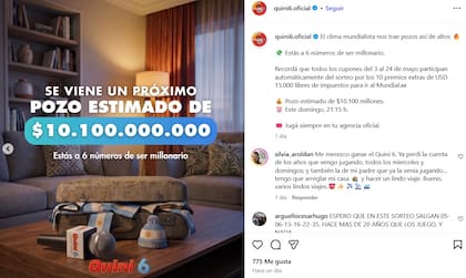 El pozo estimado del Quini 6