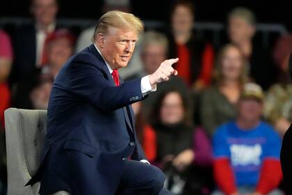 El precandidato presidencial republicano y expresidente Donald Trump durante un evento de Fox News Channel, el 20 de febrero de 2024, en Greenville, Carolina del Sur. (AP/Chris Carlson)