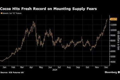 El precio del cacao supera los 12.000 dólares por tonelada y alcanza un récord histórico por la escasez en África Occidental