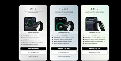 El precio del whoop varía de la membresía que se elige