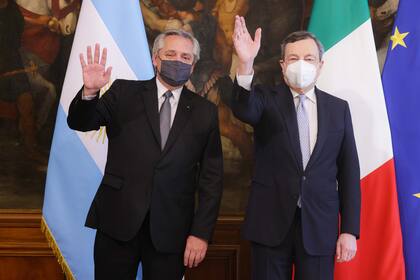 El presidente Alberto Fernández compartió una reunión de trabajo con el Presidente del Consejo de Ministros de Italia, Mario Draghi