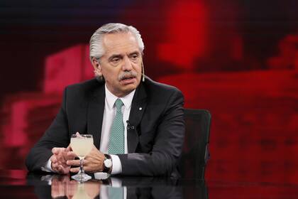 El presidente Alberto Fernández durante la entrevista en C5N