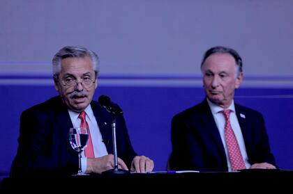 El presidente Alberto Fernández durante su intervención