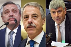 El presidente Alberto Fernández; el presidente de la Asociación Semilleros Argentinos (ASA) y vocero del CAA, Alfredo Paseyro, y el diputado nacional Ricardo Buryaile