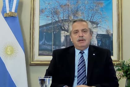El presidente Alberto Fernández, en el lanzamiento de la ampliación del Programa Ahora 12
