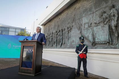 El presidente Alberto Fernández en la casa histórica de Tucumán en el acto central por la conmemoración del 205° aniversario de la Declaración de Independencia