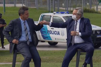 El presidente Alberto Fernández encabezó la presentación del Plan Paradas Seguras junto a Sergio Massa, en 2021