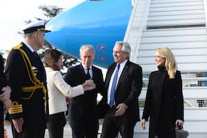 El presidente Alberto Fernández junto con la primera dama, Fabiola Yañez