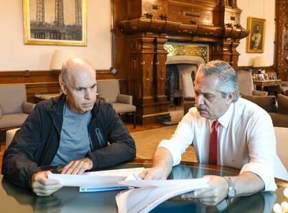 Horacio Rodríguez Larreta y Alberto Fernández, antes del quiebre por la quita de la coparticipación