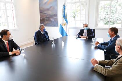 El presidente Alberto Fernández recibió a los gobernadores radicales de Jujuy, Gerardo Morales; Mendoza, Rodolfo Suárez; y Corrientes, Gustavo Valdés