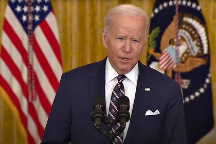 El presidente Biden durante el discurso