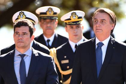 El presidente brasileño Jair Bolsonaro y Sergio Moro, cuando el ex juez todavía era ministro de Justicia
