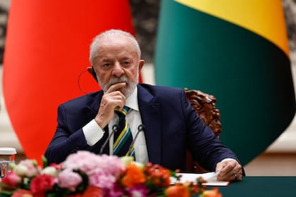 El presidente brasileño, Luiz Inacio Lula da Silva, en una conferencia de prensa en Pekín, China, el 13 de mayo del 2025. (Tingshu Wang/Pool Photo via AP)