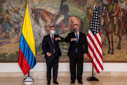 El presidente colombiano Iván Duque y el Secretario de Estado de Estados Unidos Mike Pompeo
