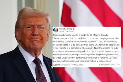 El presidente de EE.UU., Donald Trump, anunció que México seguirá exento de pagar aranceles hasta el 2 de abril, en el marco del Usmca