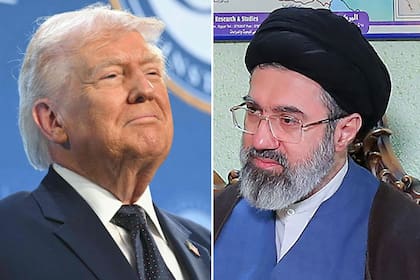 El presidente de Estados Unidos, Donald Trump, junto al líder supremo iraní Mojtaba Khamenei