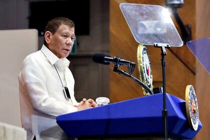 El presidente de Filipinas, Rodrigo Duterte, ayer durante un plenario en la Cámara de los Representantes