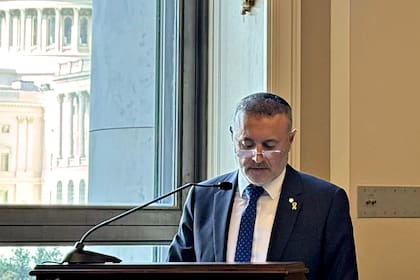 El presidente de la AMIA, Osvaldo Armoza, en Washington.