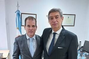 El presidente de la Corte Suprema, Horacio Rosatti, con el juez federal de Venado Tuerto, Aurelio Cuello Murúa