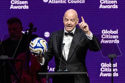 El Presidente de la Federación Internacional de Fútbol Asociación (FIFA), el suizo Gianni Infantino, durante la ceremonia de los Global Citizen Awards, el pasado 24 de septiembre de 2025, en Nueva York. (AP Photo/Stefan Jeremiah)