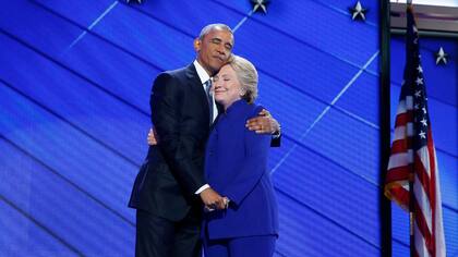 El presidente de los Estados Unidos, Barack Obama, y la candidata demócrata, Hillary Clinton