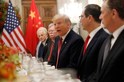 El presidente de los Estados Unidos, Donald Trump durante el encuentro