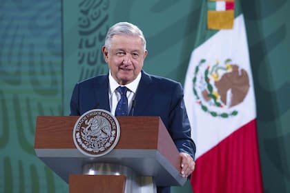 El presidente de México, Andrés Manuel López Obrador, durante su conferencia matutina en el Palacio Nacional en la Ciudad de México, el 15 de enero de 2021