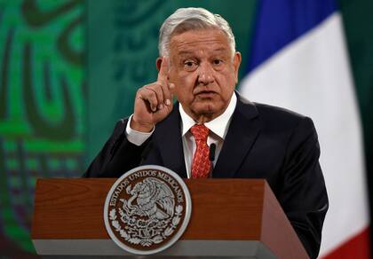El presidente de México, Andrés Manuel López Obrador, en el Palacio Nacional de Ciudad de México Crédito: Alfredo Estrella/AFP)