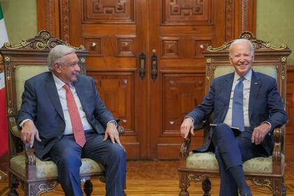 El presidente de México, Andrés Manuel López Obrador, y el presidente de Estados Unidos, Joe Biden, en enero pasado