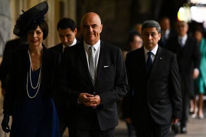 El presidente de Suiza, Alain Berset, y su esposa, Muriel Zeender Berset