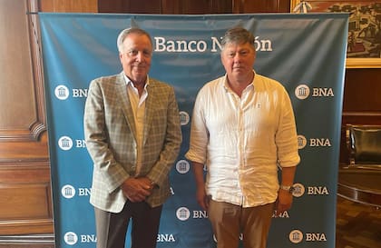 El presidente del Banco Nación, Daniel Tillard, junto a Martín Schvartzman, CEO de Exponenciar
