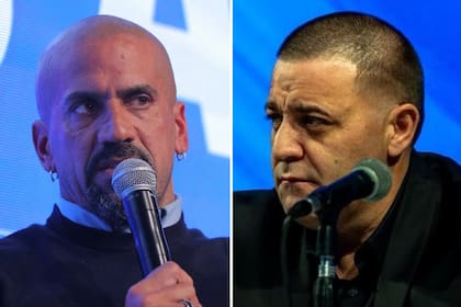 Juan Sebastián Verón, presidente de Estudiantes de La Plata, y Pablo Toviggino, tesorero de AFA, rivales políticos en el fútbol.