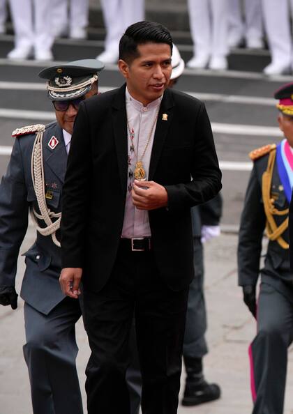 El presidente del Senado boliviano, Andrónico Rodríguez. (AP Foto/Juan Karita)