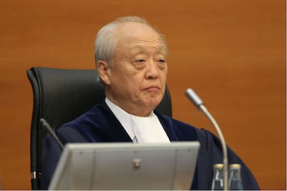 El presidente del Tribunal de los Derechos del Mar, el japonés Shunji Yanai, encargado de leer el fallo sobre el conflicto por la Fragata Libertad