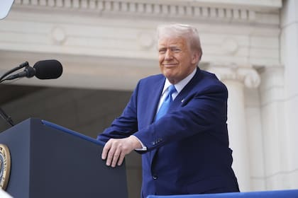 El presidente Donald Trump, en un evento por el Memorial Day.